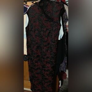Torrid Elegant Black and Red Patterned Dress